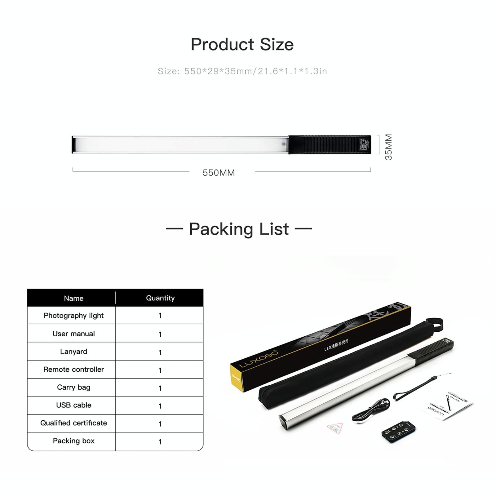 Handheld Led Fill Light For Video 1000Lm Dual Colour Black-1915196801141575681