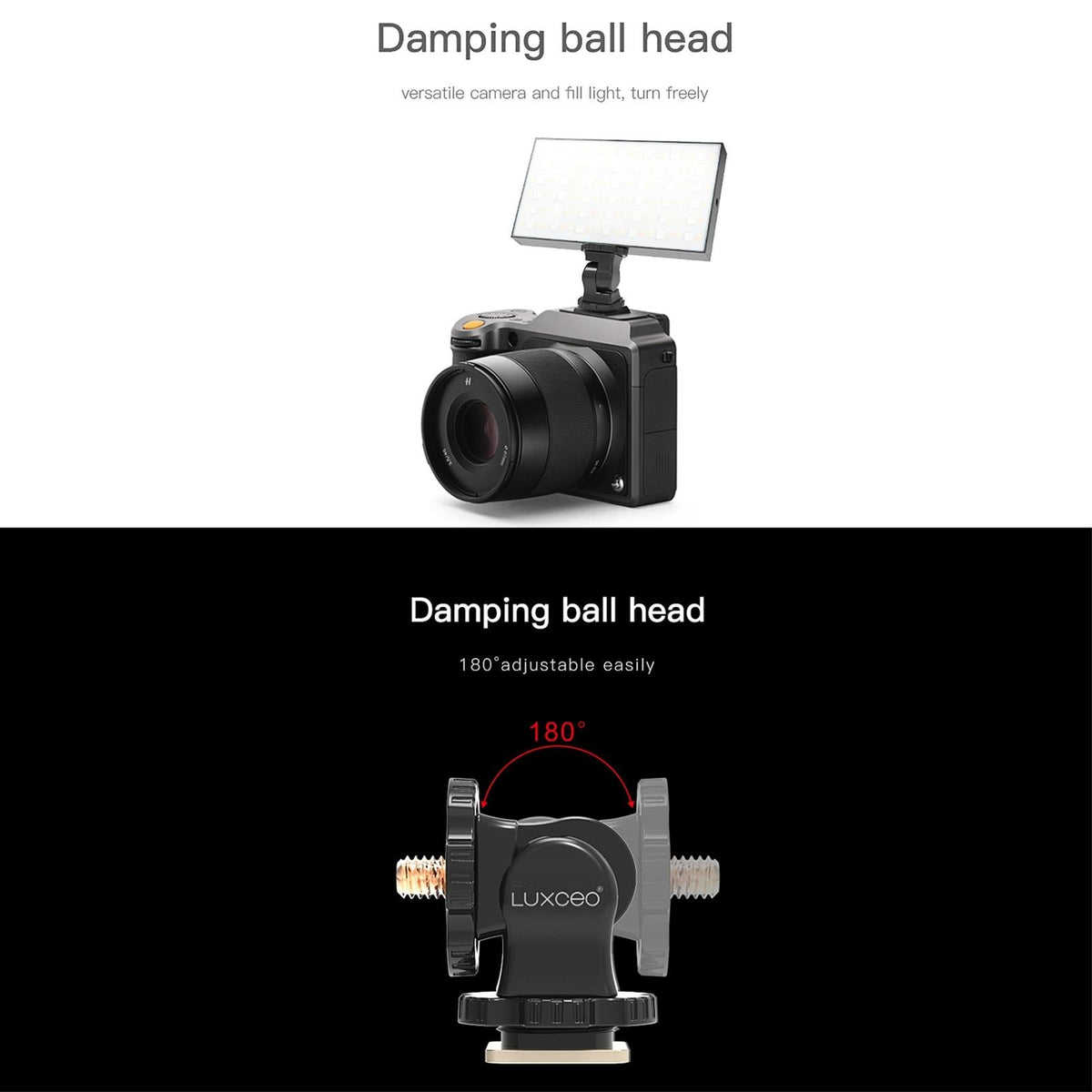 Universal Hot Shoe Damping Ball-Head Camera Bracket - Black-1915196507657736196