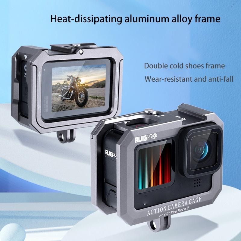 Metal Border Frame Mount For Gopro Hero10 / 9 With Dual Cold Shoes Base-1915196560346583042