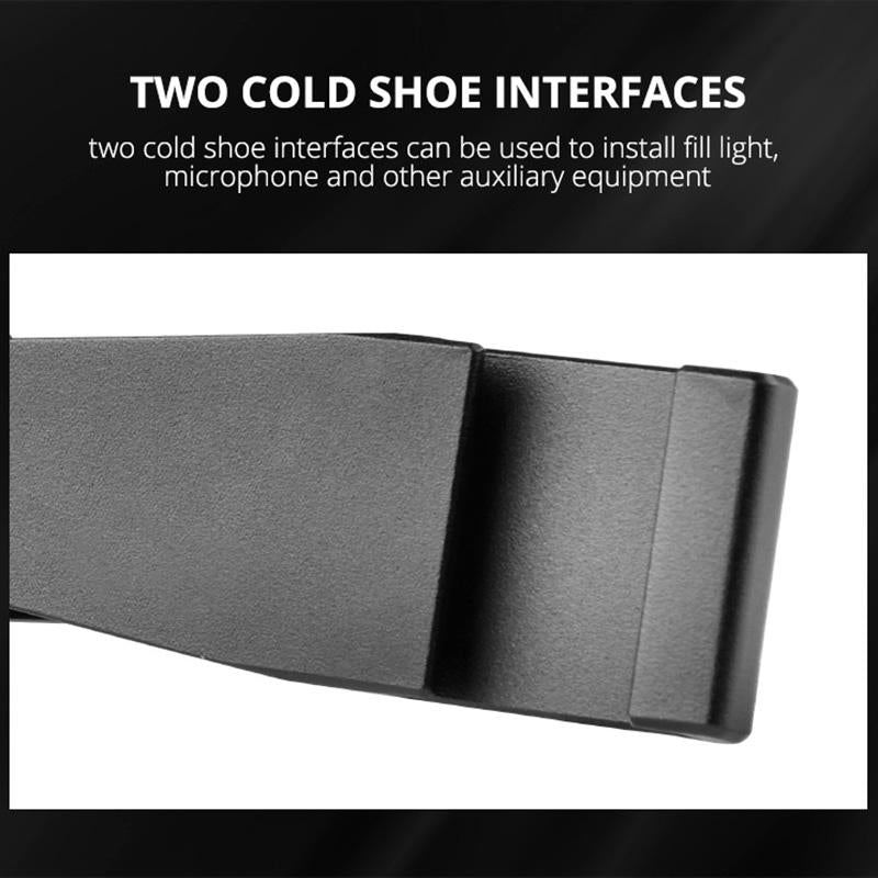 Aluminum Dual Cold Shoe Mount Adapter Extension Bracket - Black-1915196724750716934
