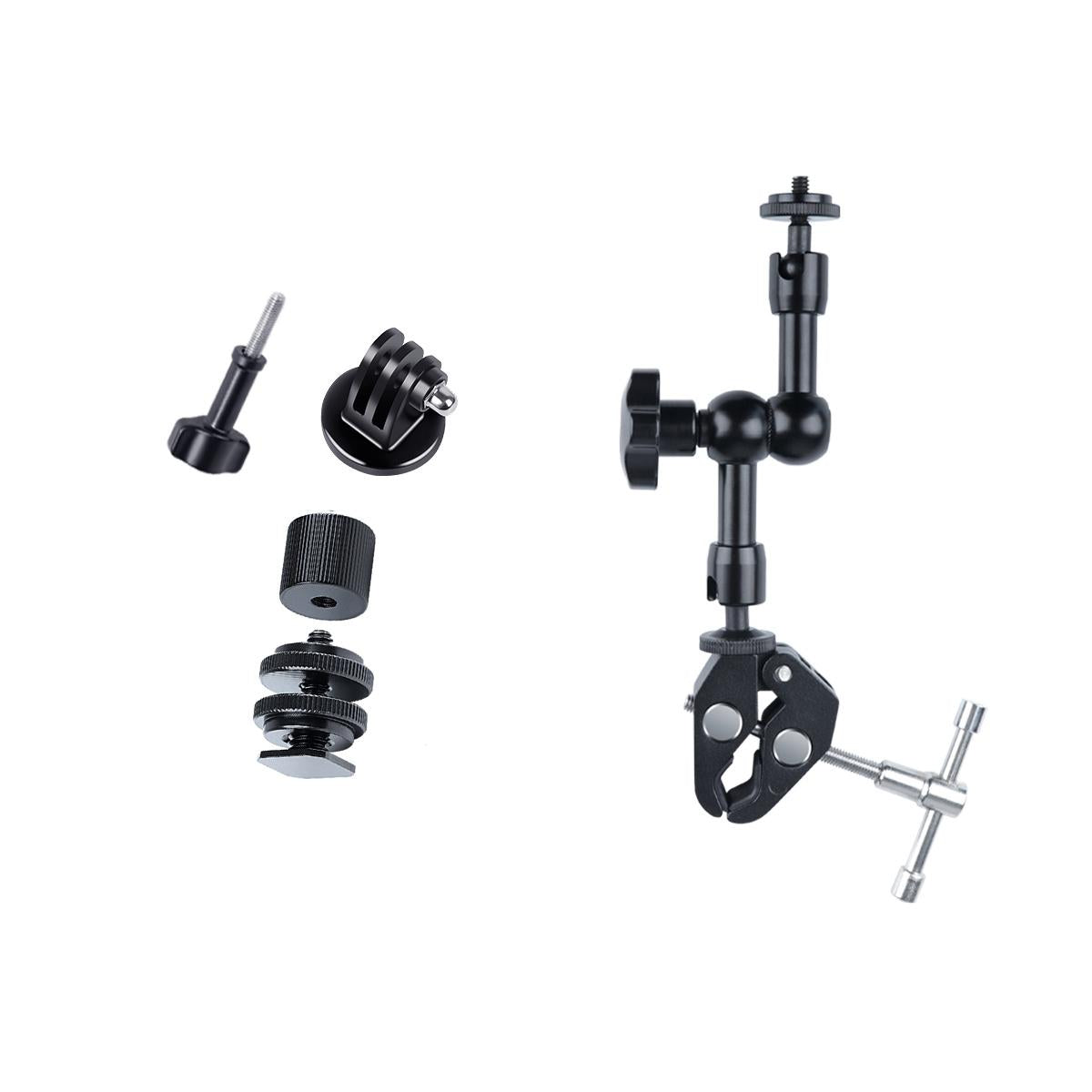 7 Articulating Magic Arm With Adjustable Friction & Large Claws Clips - Black-1915196509939437574