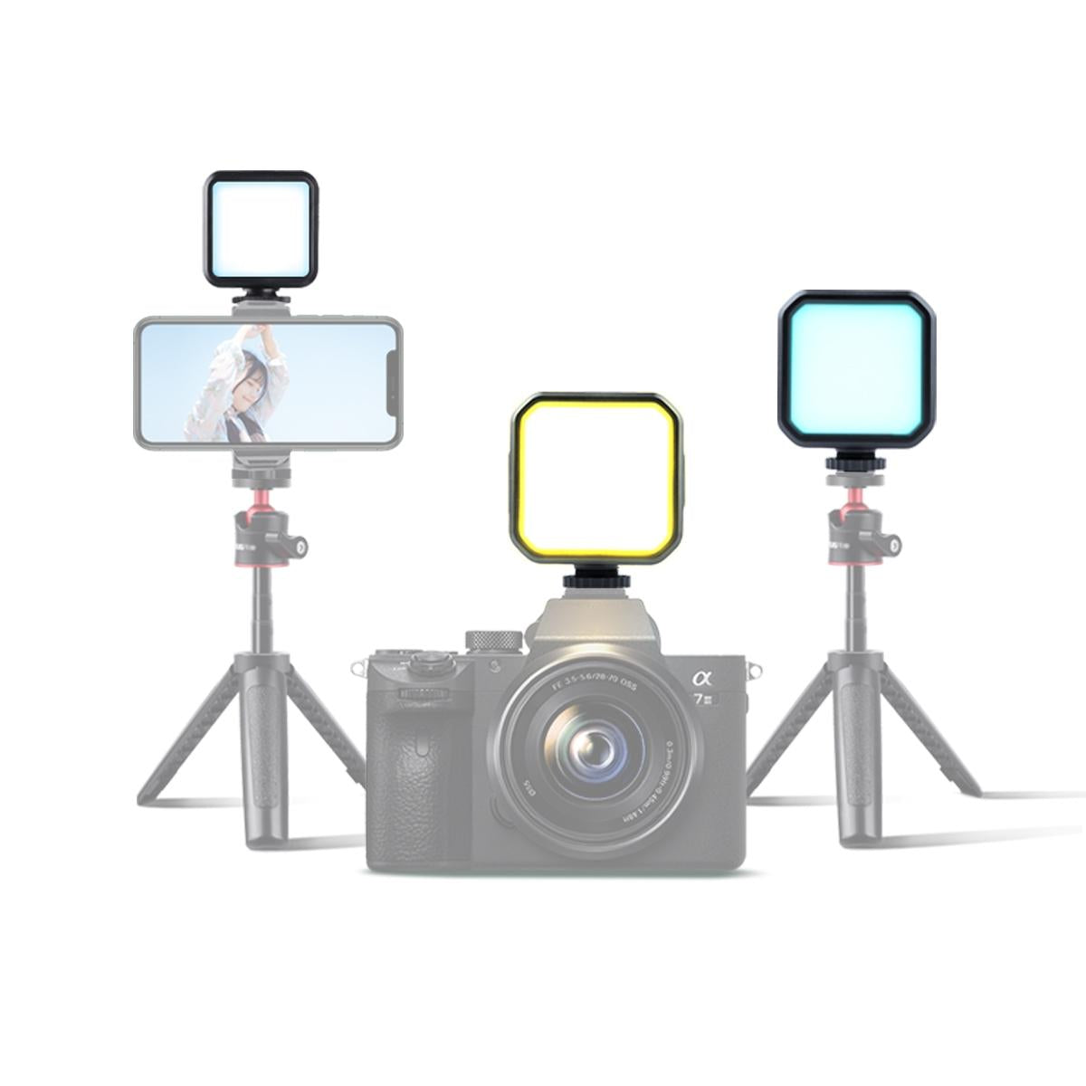 Handheld Camera Led Light With Remote - Full Colour Beauty Fill - Black-1964932170921414659