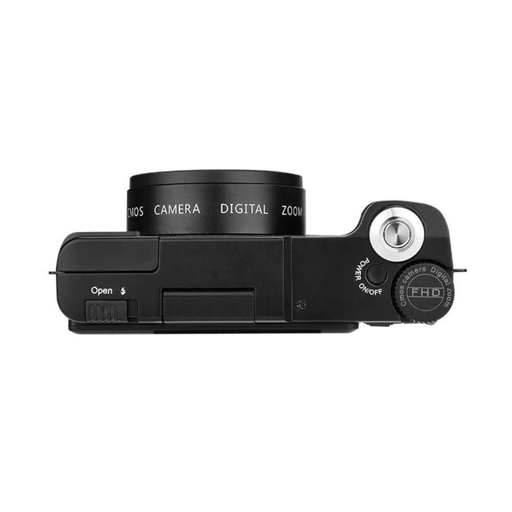 3.0 Flip Screen Vlog Camera With 4X Zoom - Black-1915196778584608771