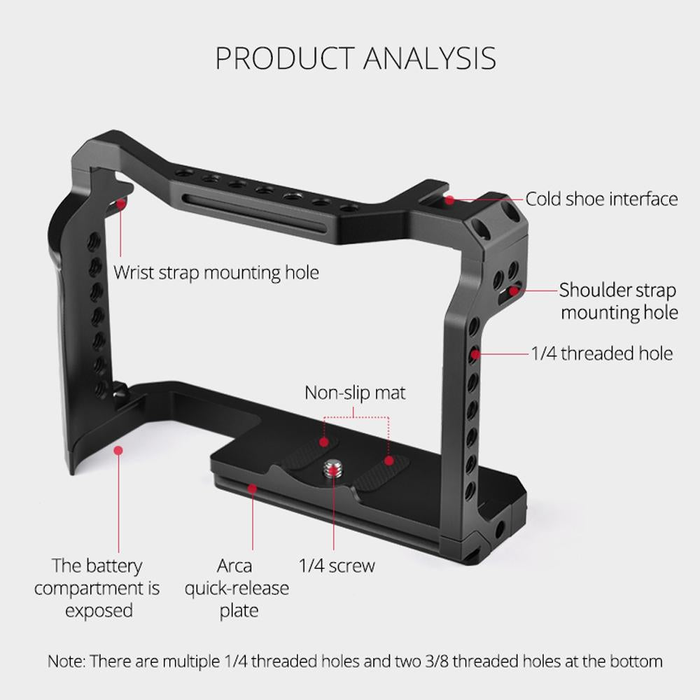 Canon R5 / R6 Video Camera Cage Stabilizer With Handle-1915196736549294086