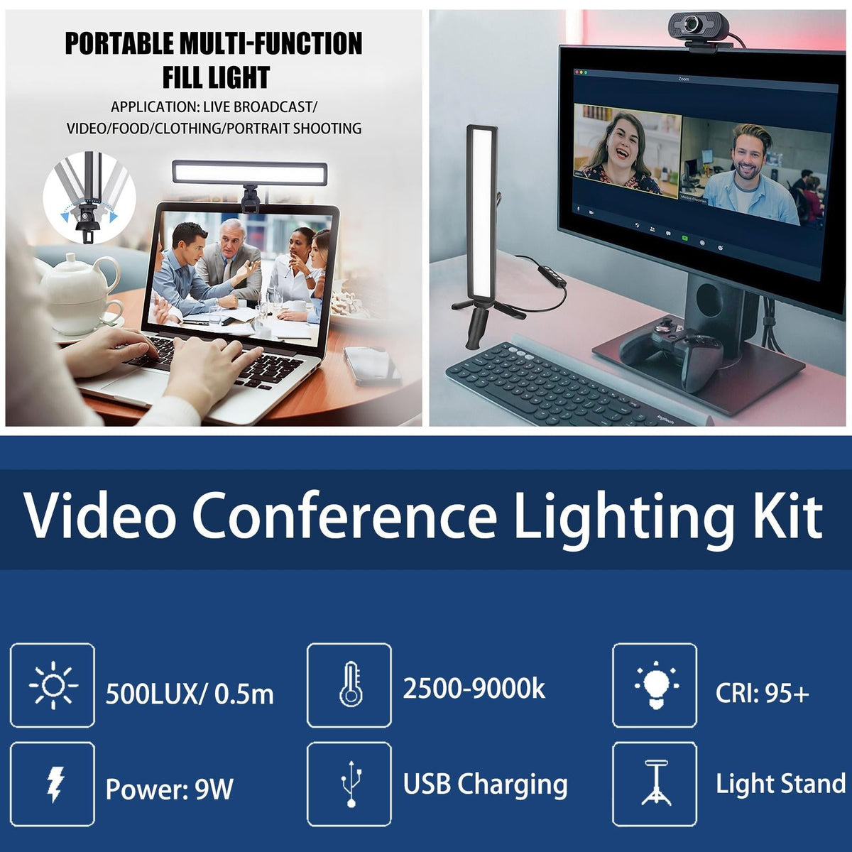 Portable Bi-Colour Led Video Light For Live Streaming And Conferences-1915197746059546629