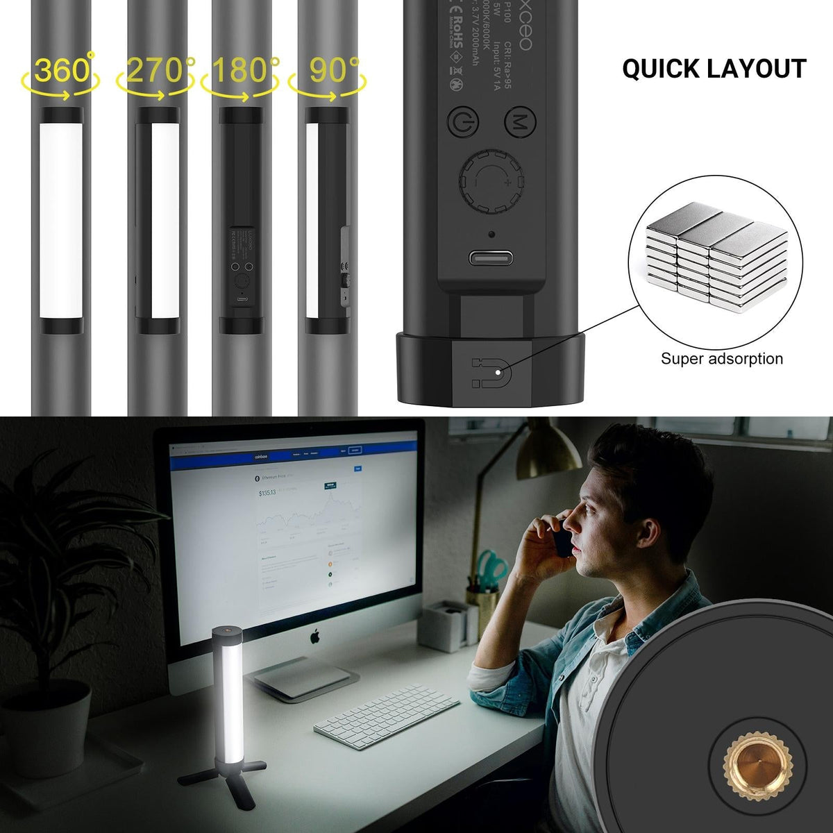 Handheld Rgb Light Stick With Remote & Softbox-1964932250025988099