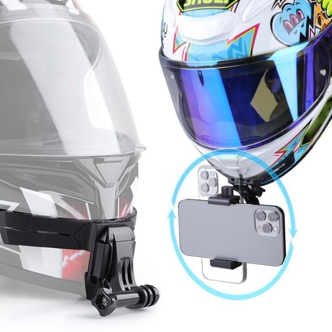 Helmet Mount Kit For Action Camera With Phone Clamp And Adapter-1915196675278901253