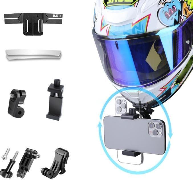 Helmet Mount Kit For Action Camera With Phone Clamp And Adapter-1915196675278901254