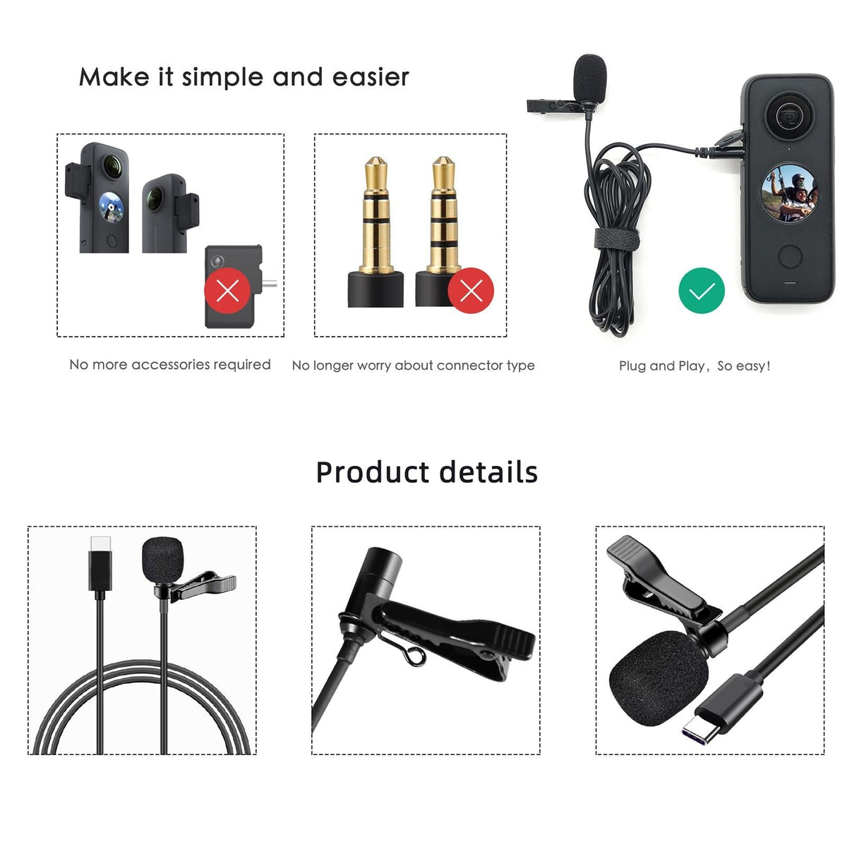 Insta360 One X2 Lavalier Clip Microphone-1915196718157271044