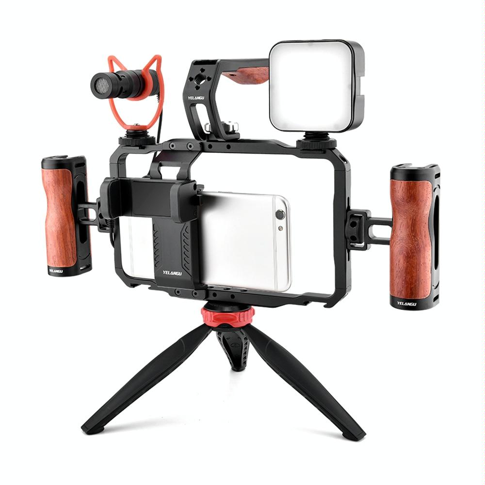 Vlogging Live Broadcast Smartphone Video Rig With Led Light And Mic-1915197497228267520