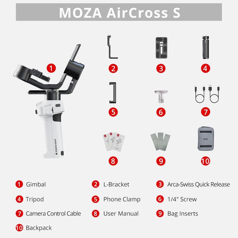 Aircross S 3 Axis Foldable Handheld Gimbal Stabilizer For Dslr Cameras And Smart Phone White-1943465050710872065