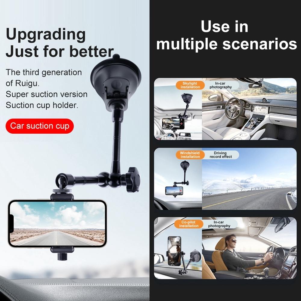 Single Suction Cup Arm Phone Mount With Connecting Rod-1915196730387861506