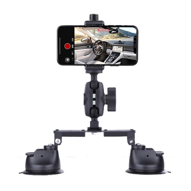 Dual-Leg Suction Cup Arm Phone Clamp Mount With Connecting Rod-1915196749488721928