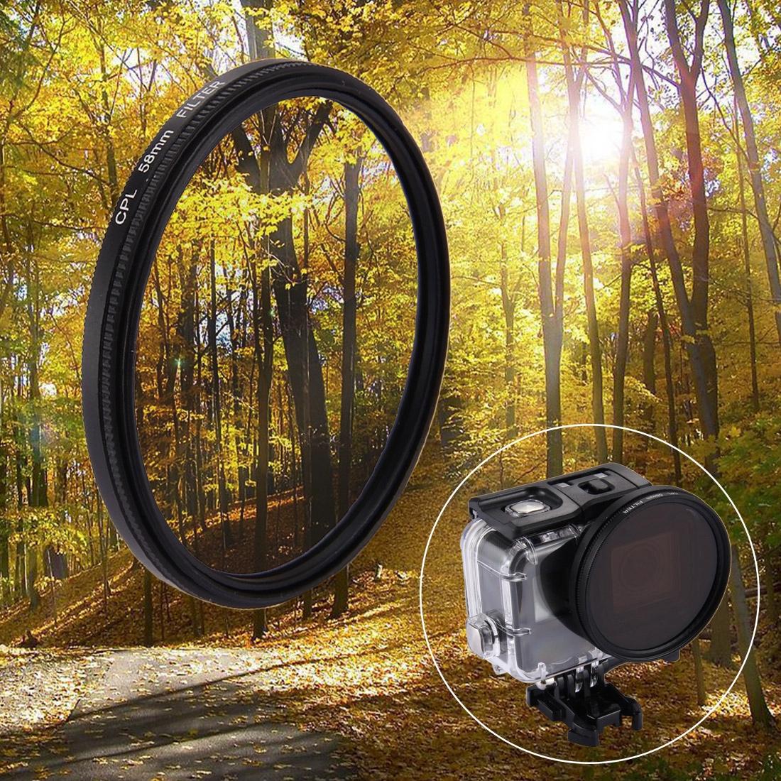3-In-1 58Mm Round Cpl Lens Filter For Gopro Hero7 / 6 / 5 With Cap-1915197446955339776