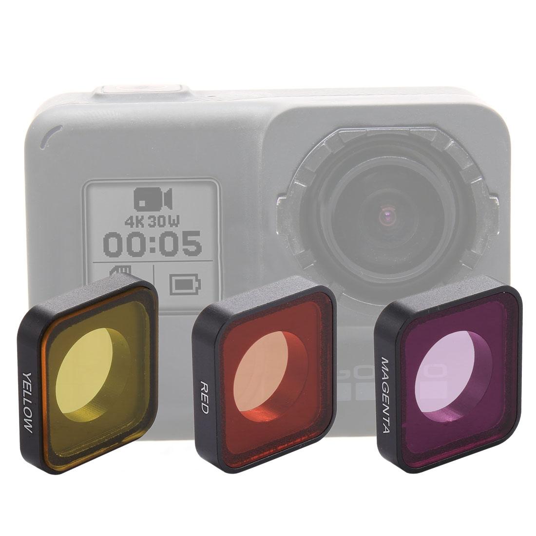 3-In-1 Snap-On Lens Filter For Gopro Hero6 / 5 - Red Yellow Purple-1915197155333771272