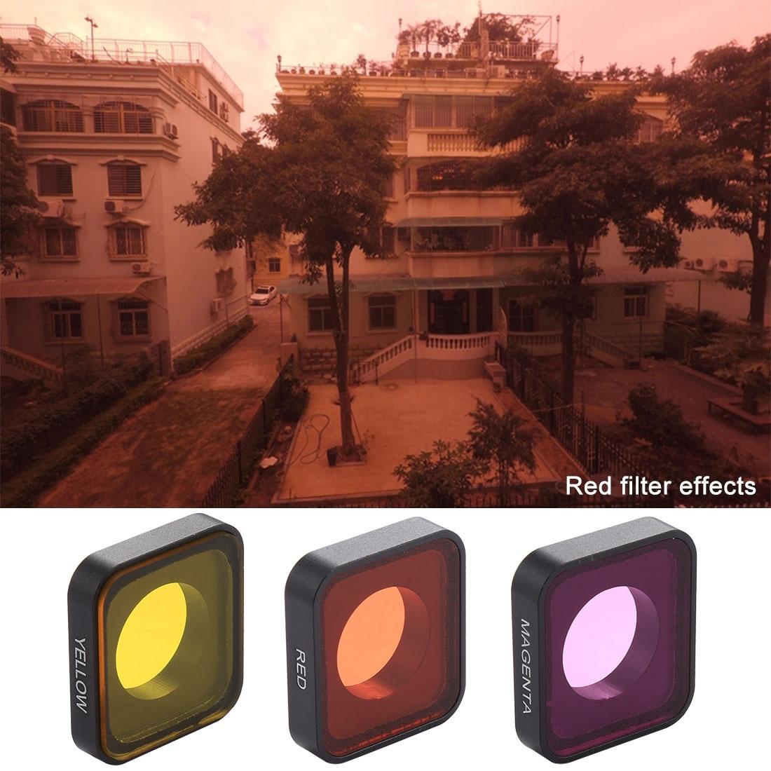 3-In-1 Snap-On Lens Filter For Gopro Hero6 / 5 - Red Yellow Purple-1915197155333771271