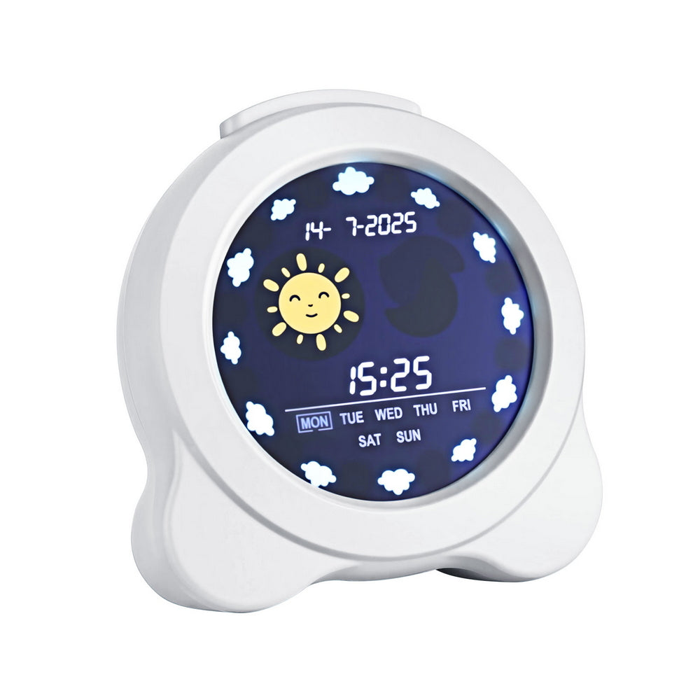 Artiss 3.8&quot; Digital Day Clock Calendar Alarm LCD Display White