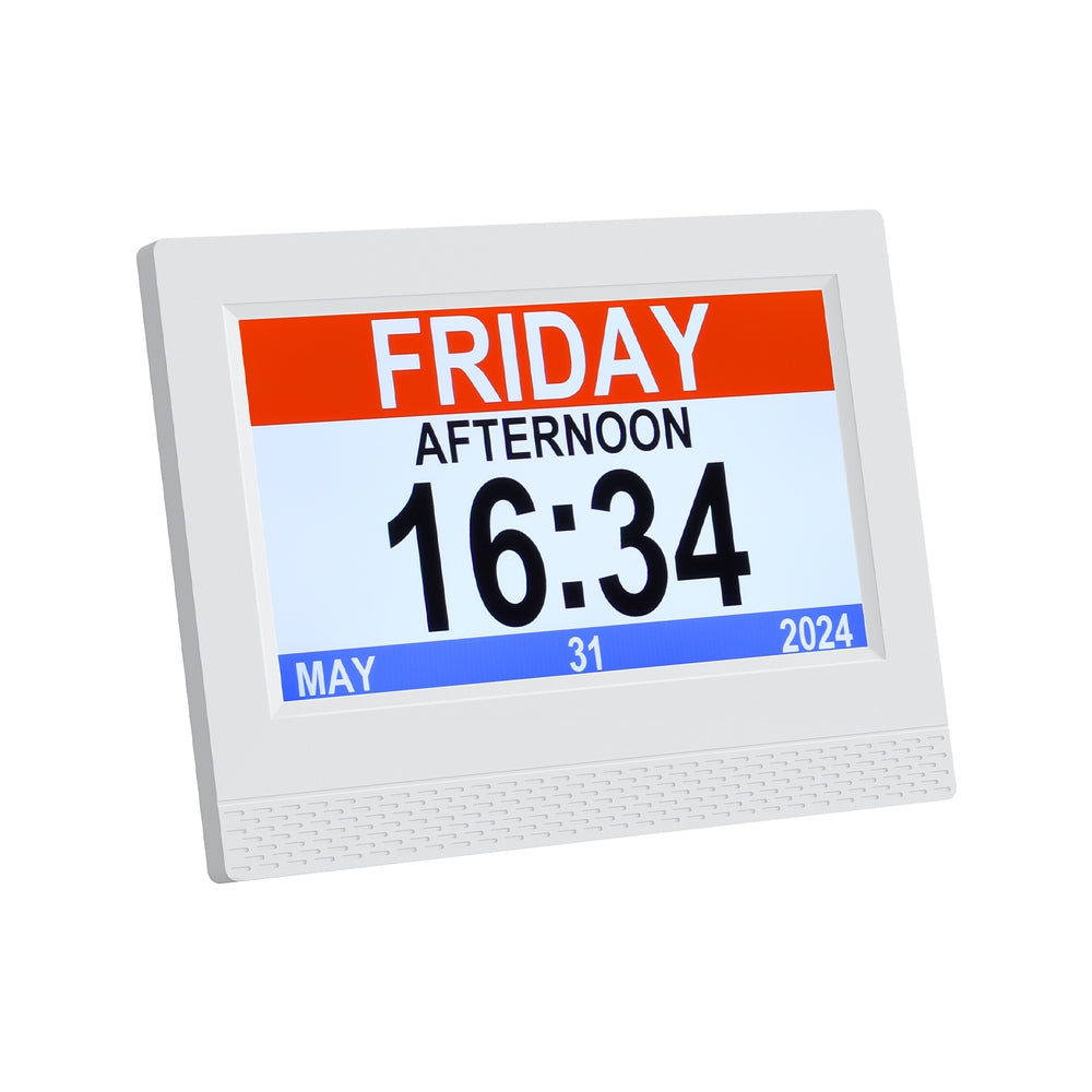 Artiss 7&quot; Digital Day Clock Calendar Alarm White