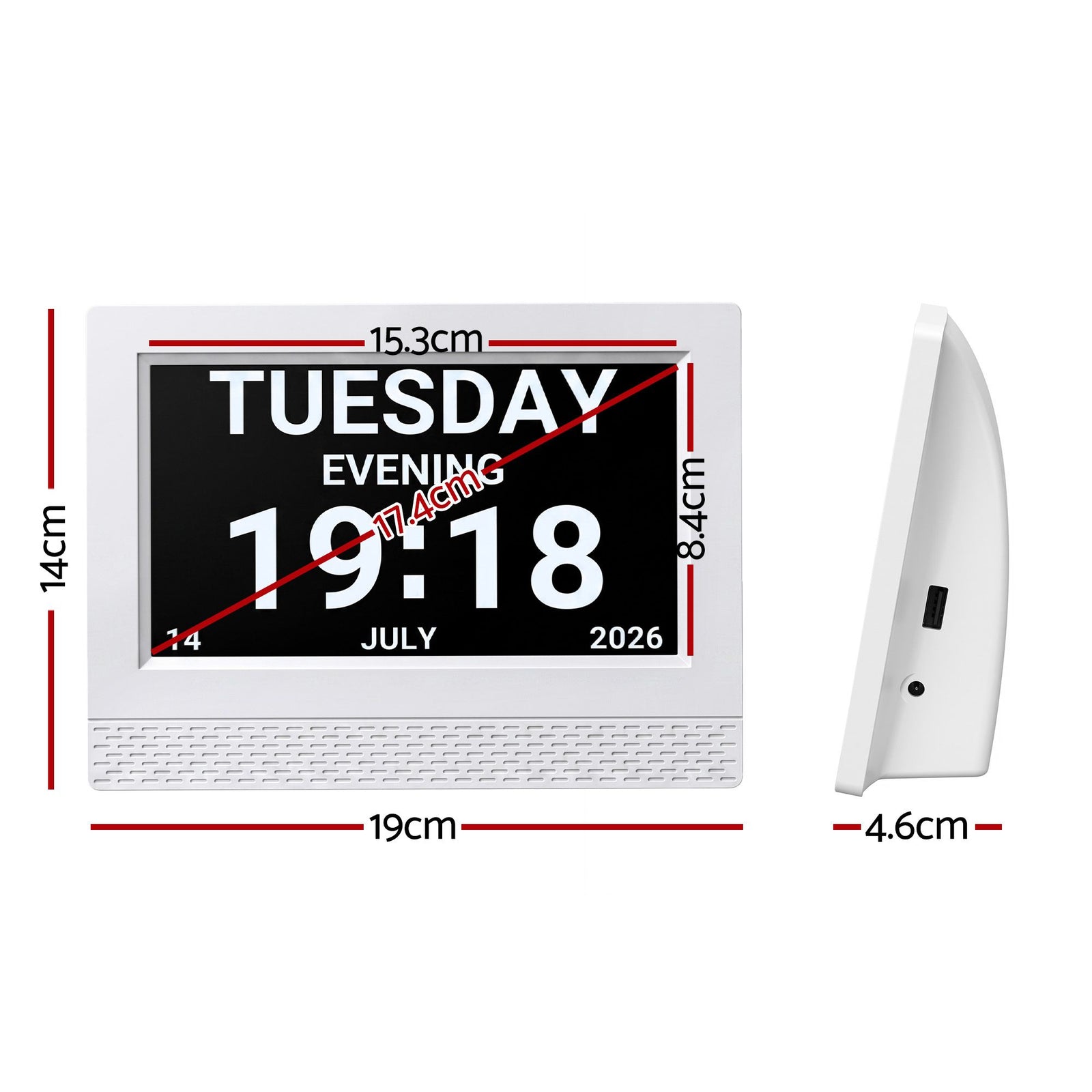 Artiss 7" Smart Digital Clock Calendar HD IPS Touchscreen Weather Photo Frame