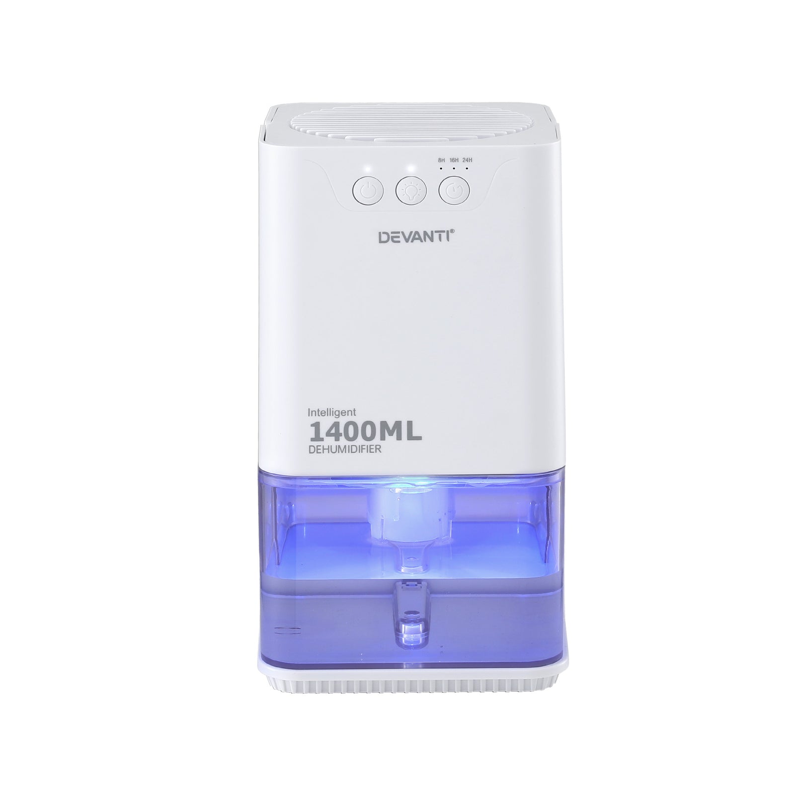 Devanti 1400ML Portable Dehumidifier Quiet Sleep Mode Timer Auto Off Bedroom White
