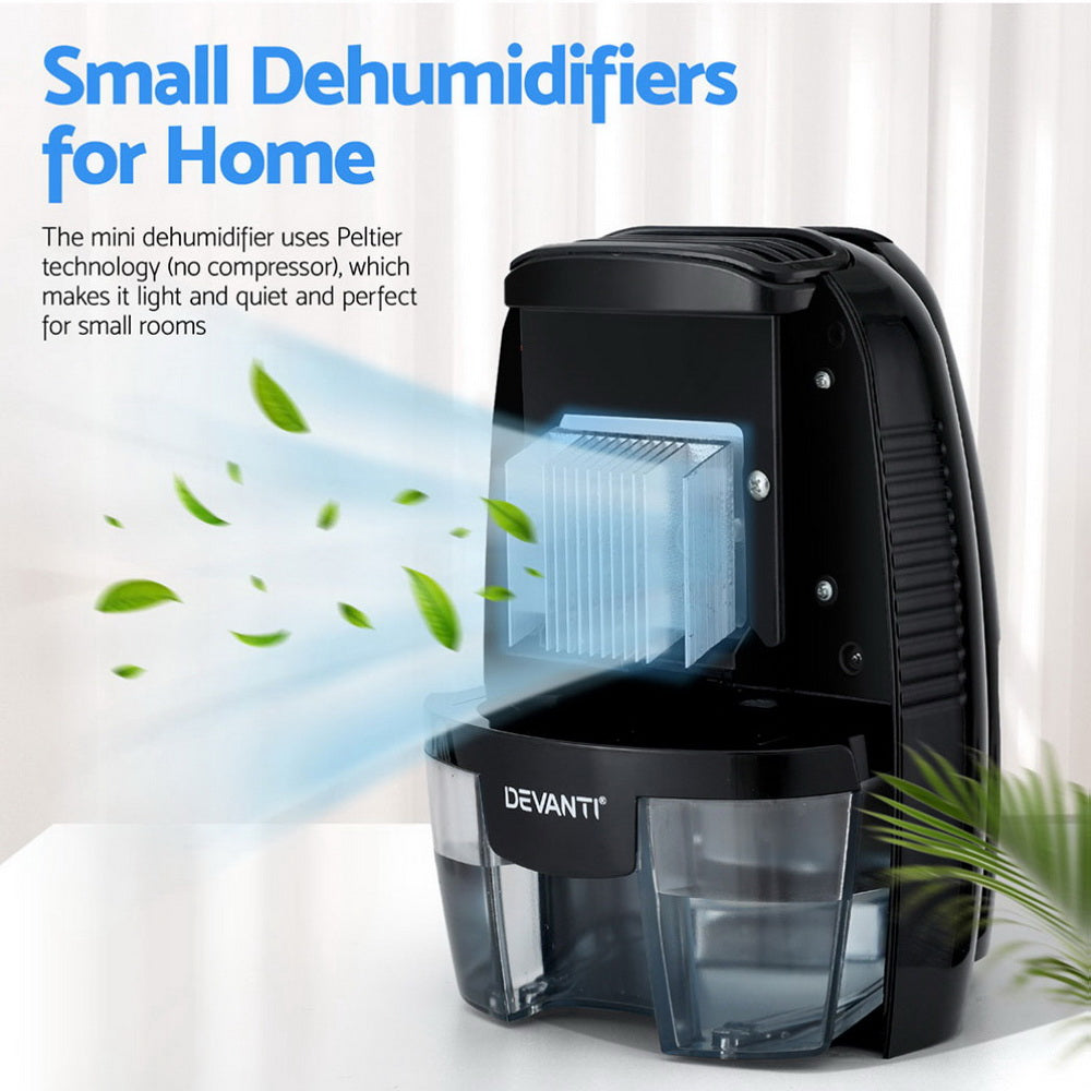 Devanti Dehumidifier 600ML Air Purifier Black