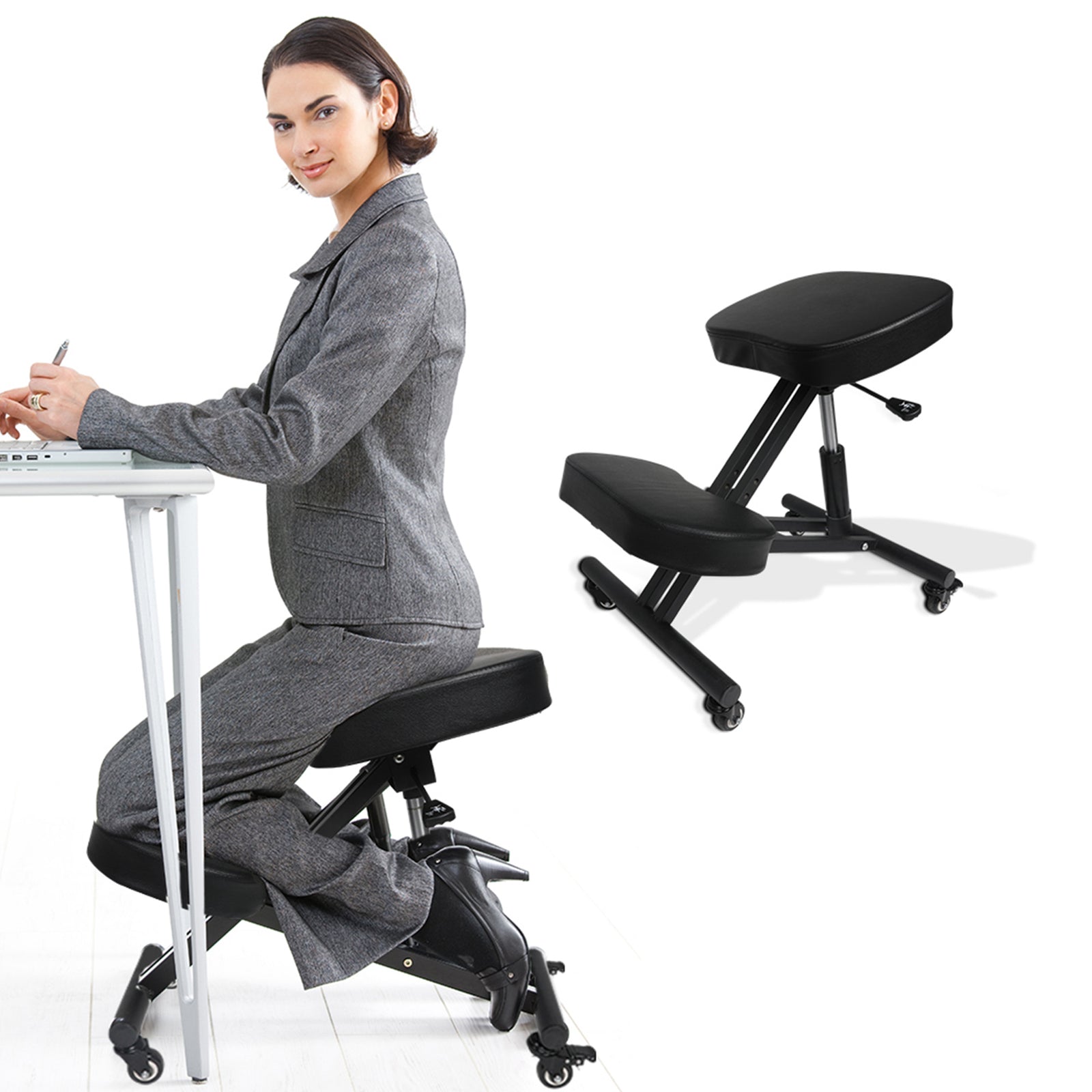 Levede Kneeling Chair Computer Ergonomic Black-1954803009447923718