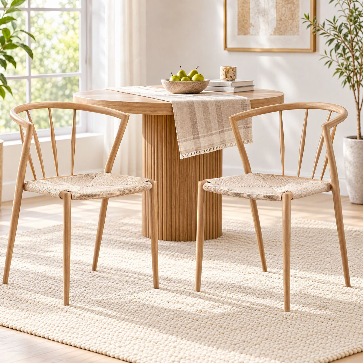 Artiss Dining Chairs Set of 2, Leisure Accent Chair for Living Room &amp; Balcony Spindle Back