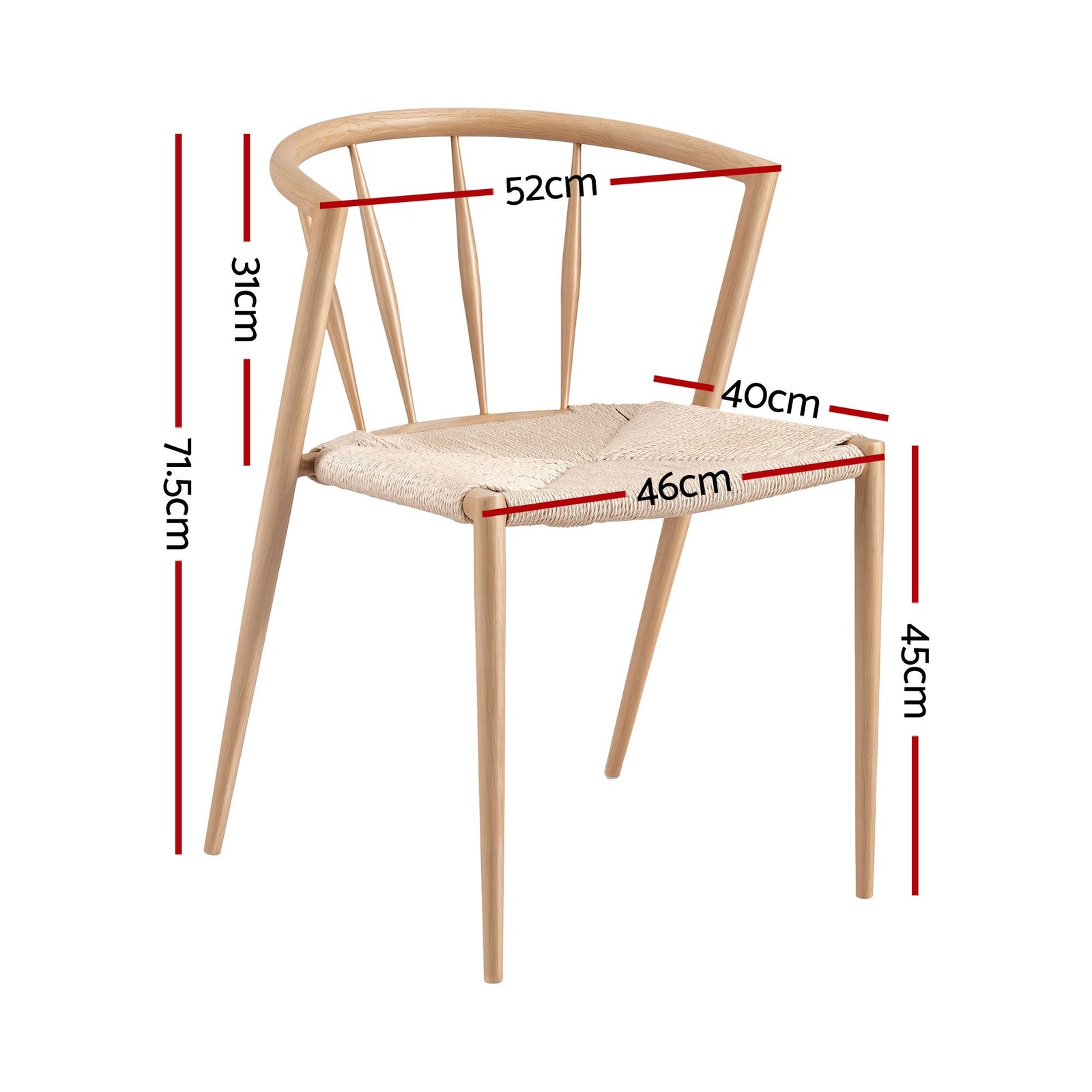Artiss Dining Chairs Set of 2, Leisure Accent Chair for Living Room & Balcony Spindle Back