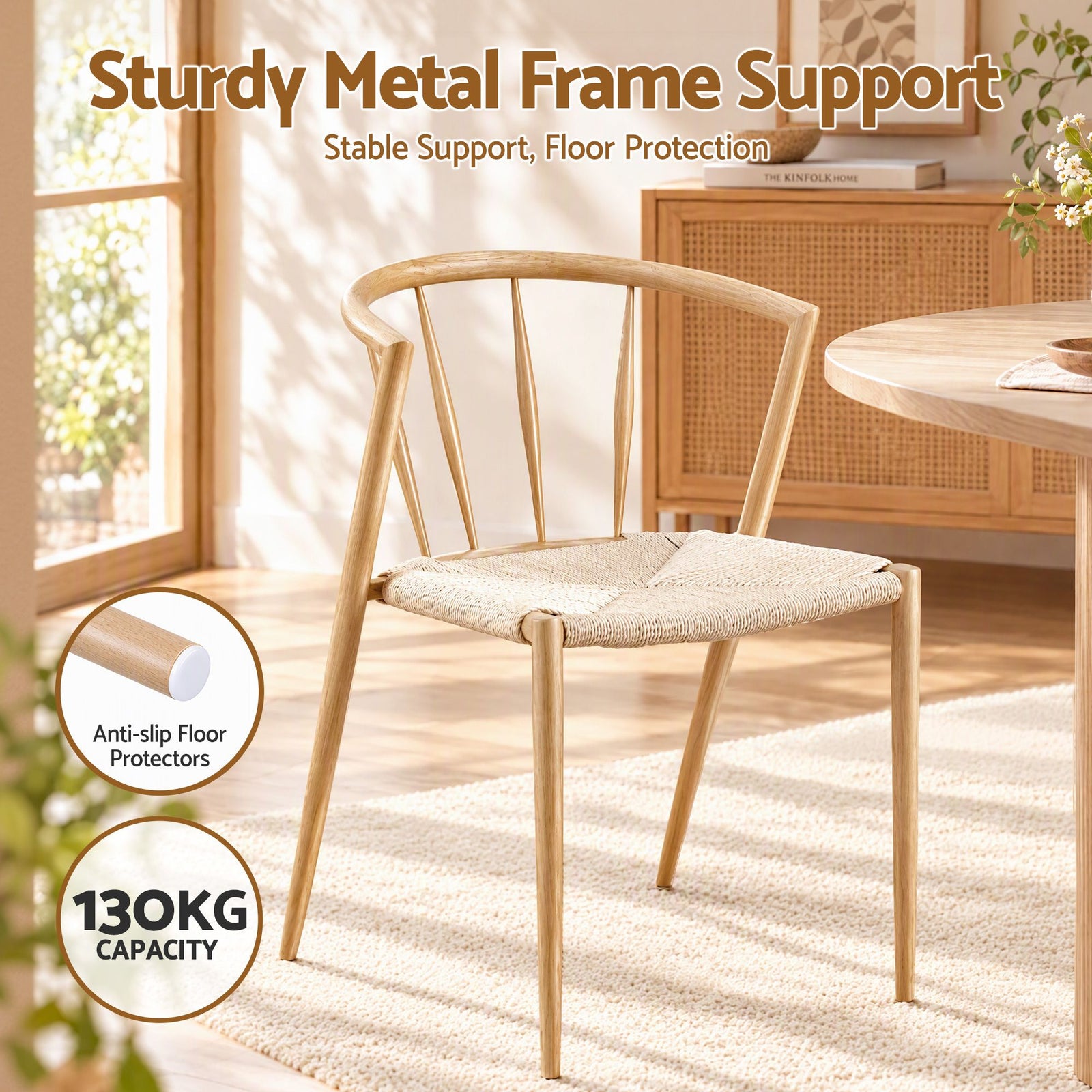 Artiss Dining Chairs Set of 2, Leisure Accent Chair for Living Room & Balcony Spindle Back