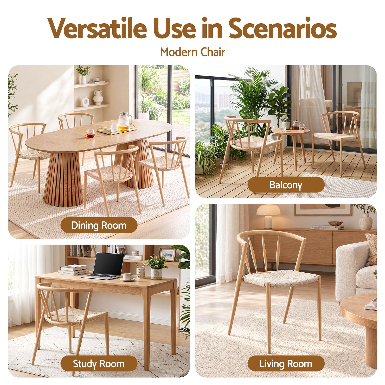 Artiss Dining Chairs Set of 2, Leisure Accent Chair for Living Room & Balcony Spindle Back