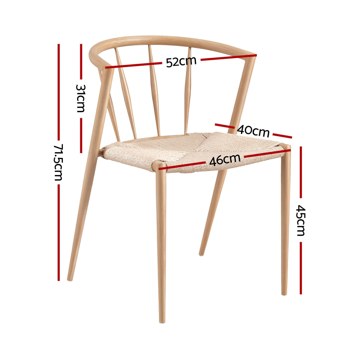 Artiss Dining Chairs Set of 4, Leisure Accent Chair for Living Room & Balcony Spindle Back