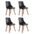 1 Set of 4 Artiss Dining Chairs Black PU