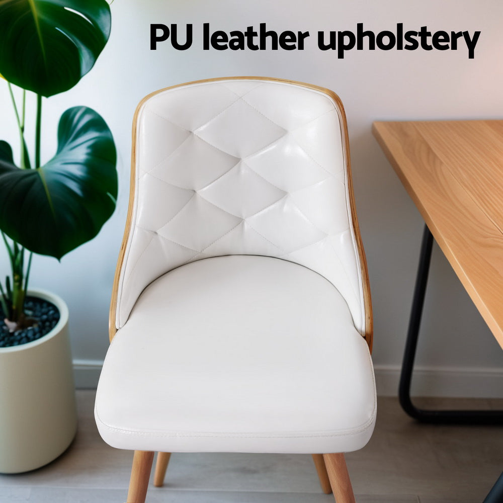 1 Set of 4 Artiss Dining Chairs White PU