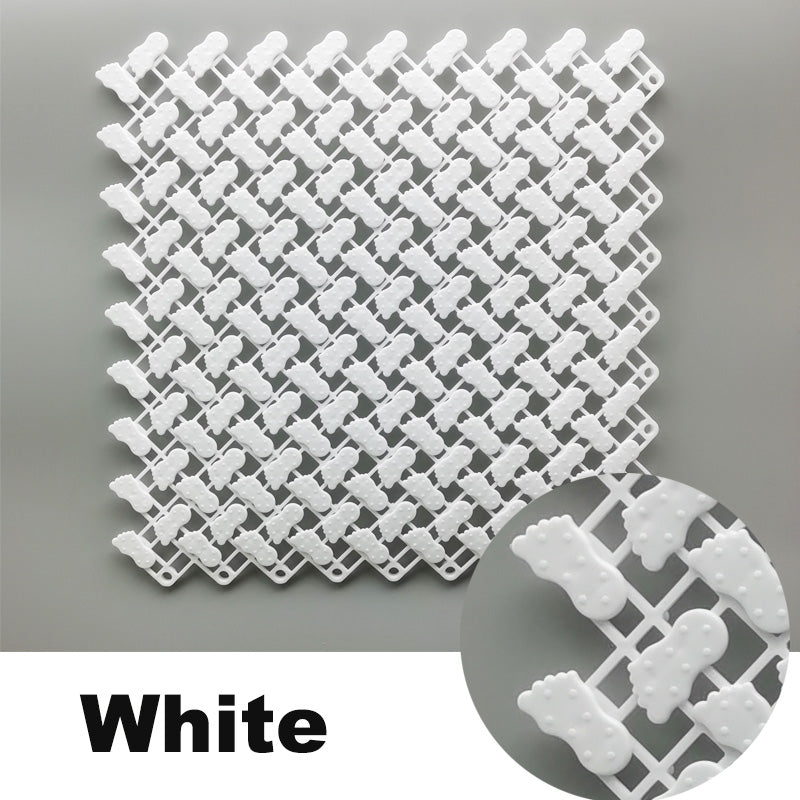 Anyhouz Splicing Mat White 25x25cm 1Pc DIY Non Slip Bathroom Mat Mesh Drainage Massage Floor Carpet