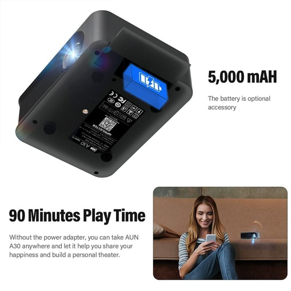 Portable Home Theater Projector - 3000 Lumens-1915196612871852036