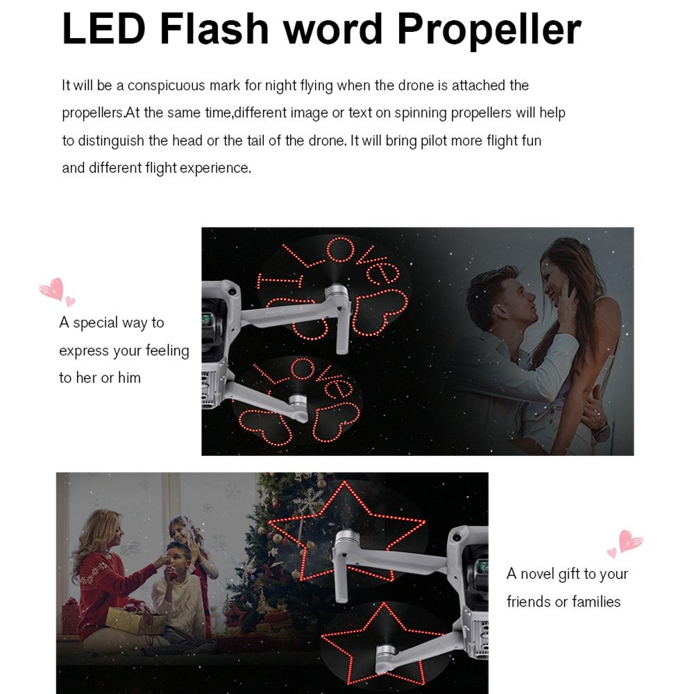 Foldable Led Propellers For Dji Mavic Air 2 - Editable Word Lamp - 1 Pair-1915197669211508737