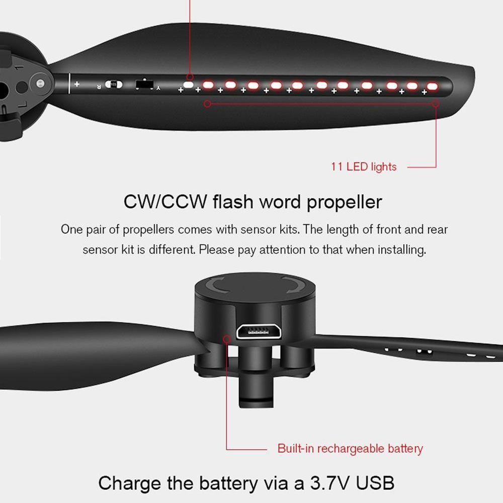 Foldable Led Propellers For Dji Mavic Air 2 - Editable Word Lamp - 1 Pair-1915197669211508741