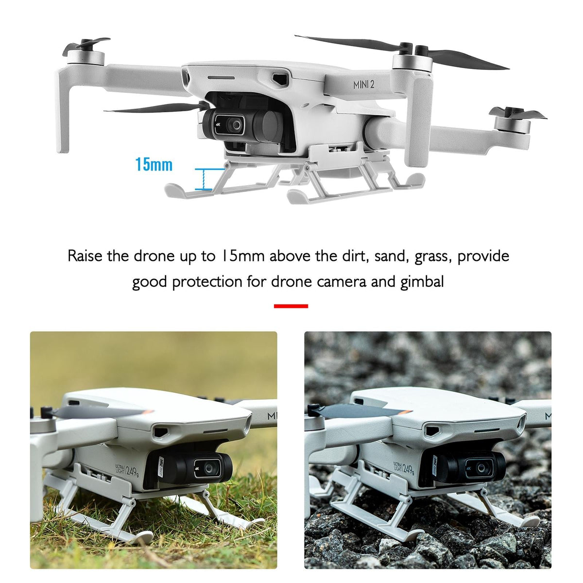 Foldable Landing Gear Extender For Dji Mini 2 / Mavic Mini With Led Night Light-1915196556068392965