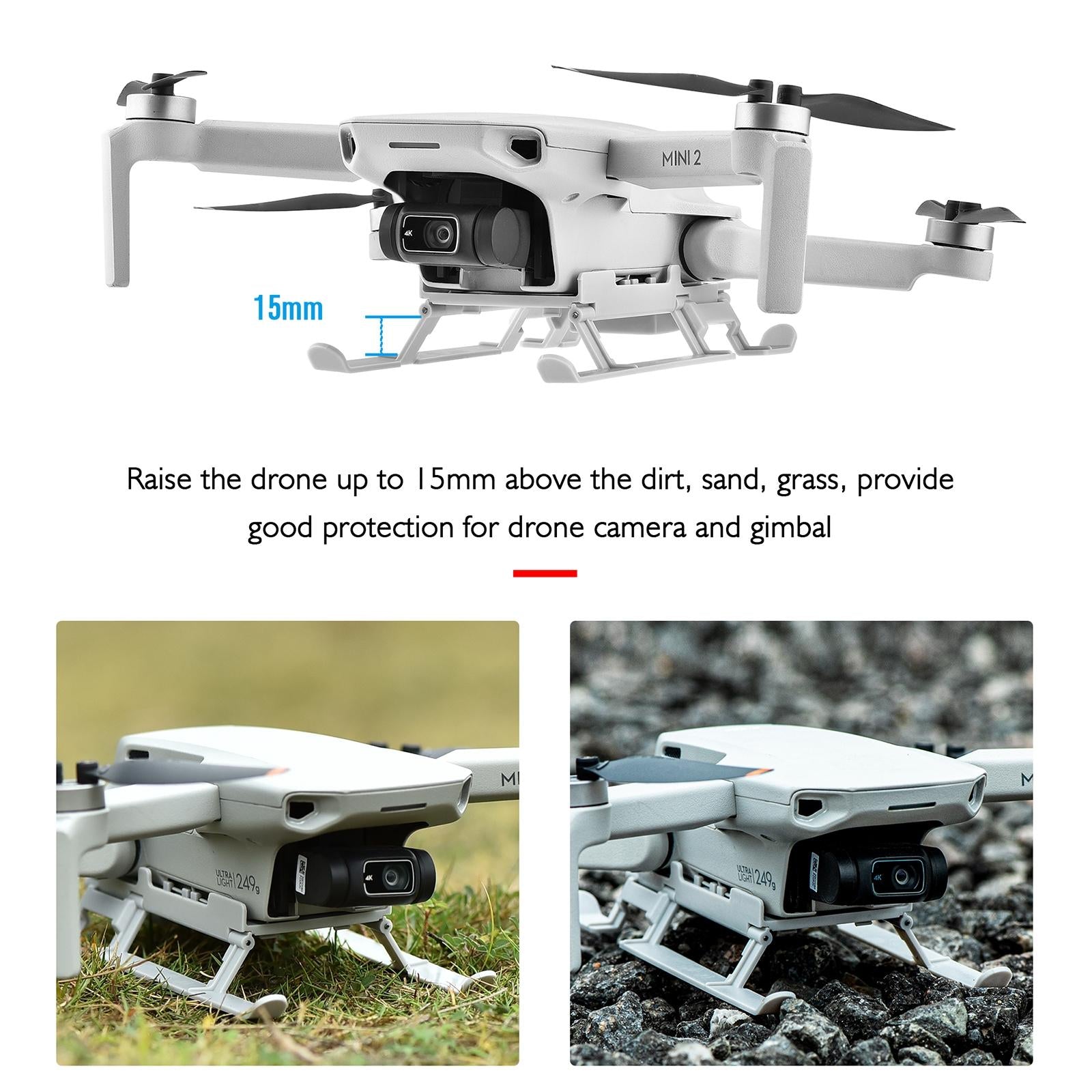 Foldable Landing Gear Extender For Dji Mini 2 / Mavic Mini With Led Night Light-1915196556068392965