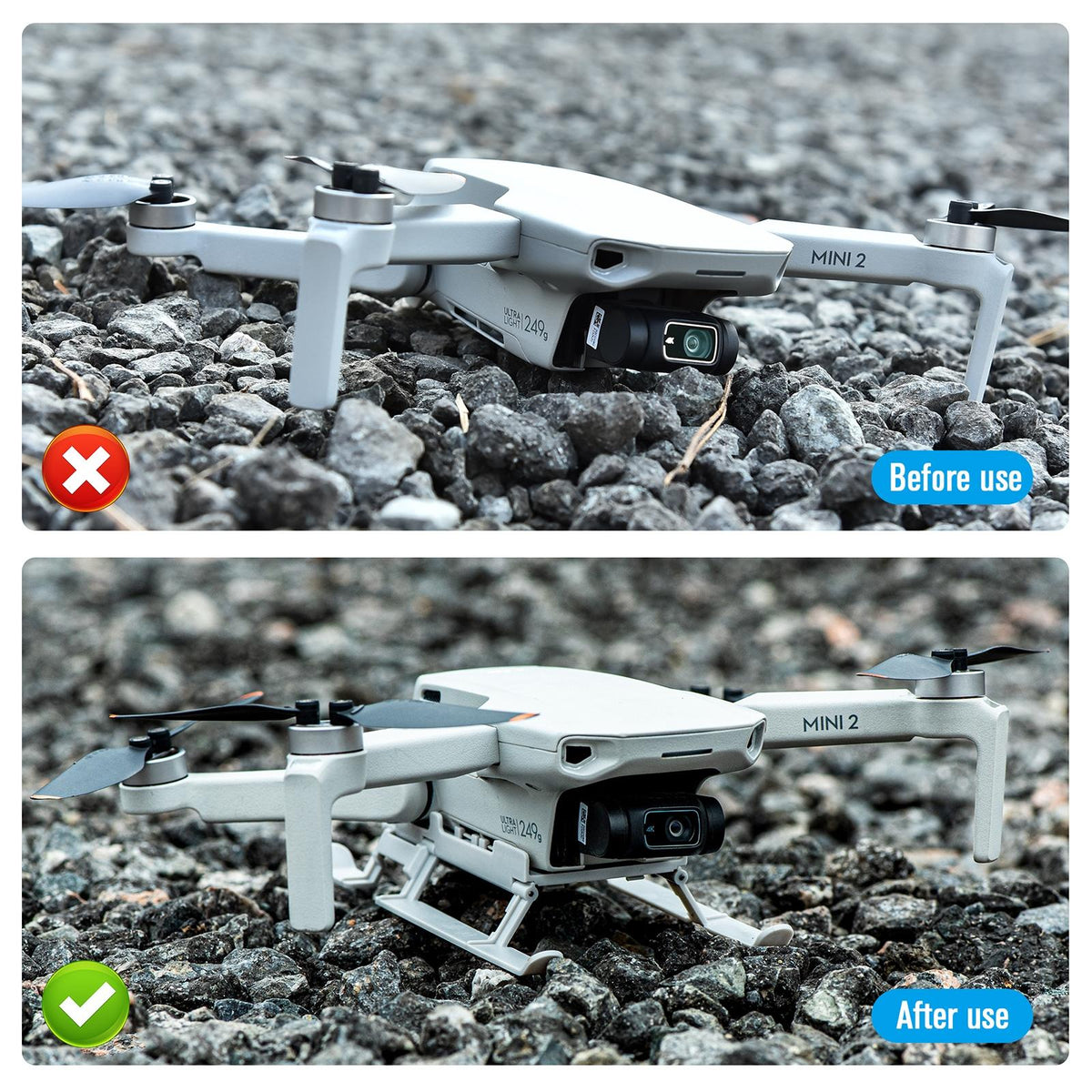 Foldable Landing Gear Extender For Dji Mini 2 / Mavic Mini With Led Night Light-1915196556068392966