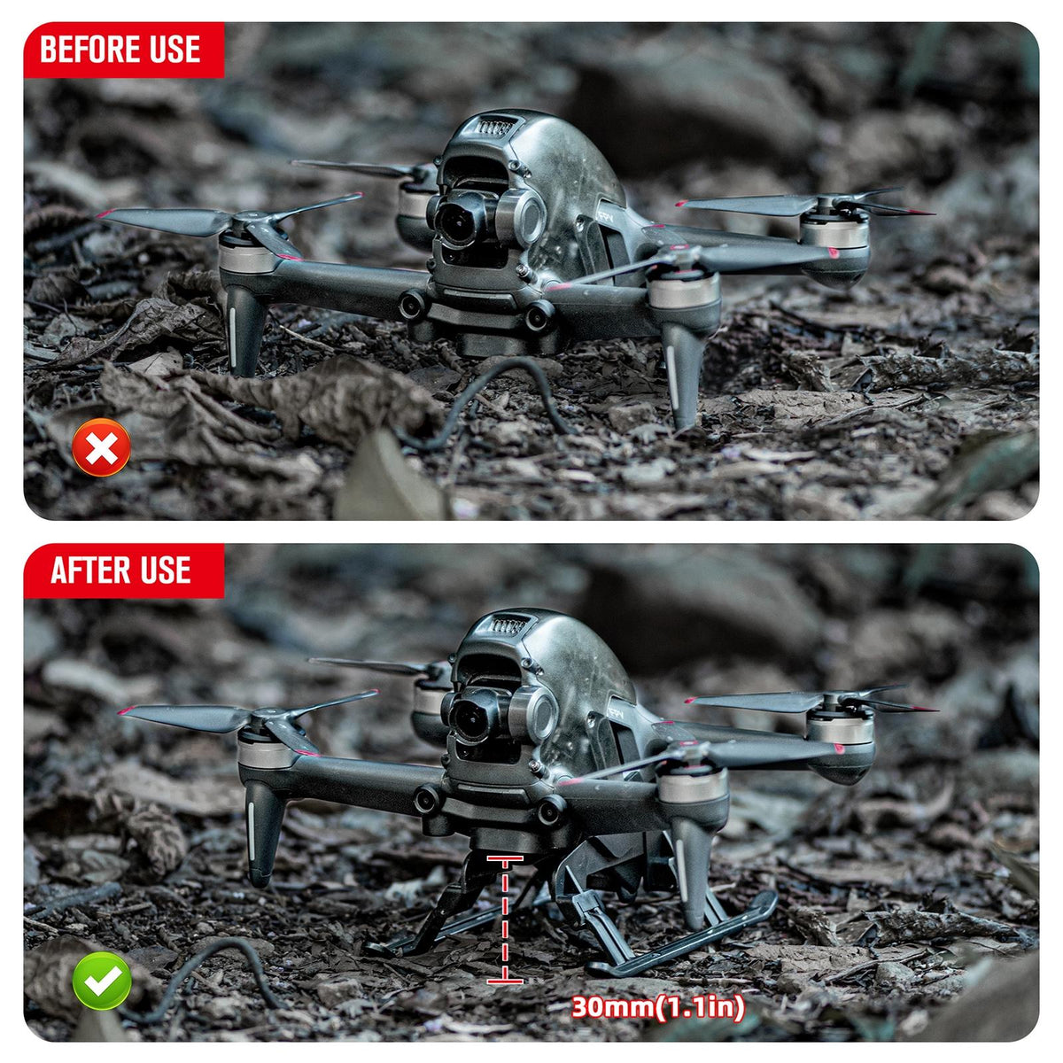 Foldable Quick Release Landing Gear For Dji Fpv - Heightened-1915196501685047302
