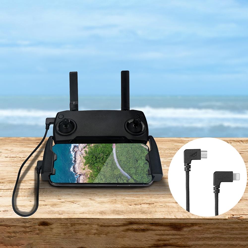 29Cm Woven Nylon Micro Usb To 8 Pin Data Cable For Dji Mavic Mini / Air / Spark / 2 Pro / Zoom Remote Controller - Iphone / Ipad Compatible-1915196497805316102