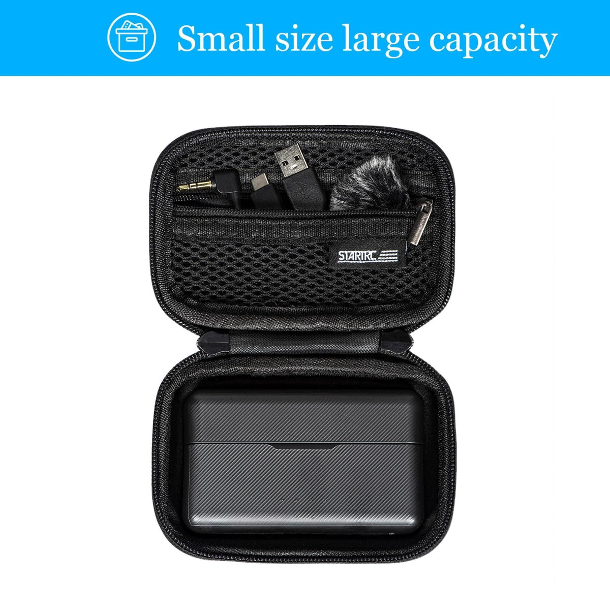Diamond Texture Leather Storage Bag For Dji Mic - Pu Material-1915196802802520066
