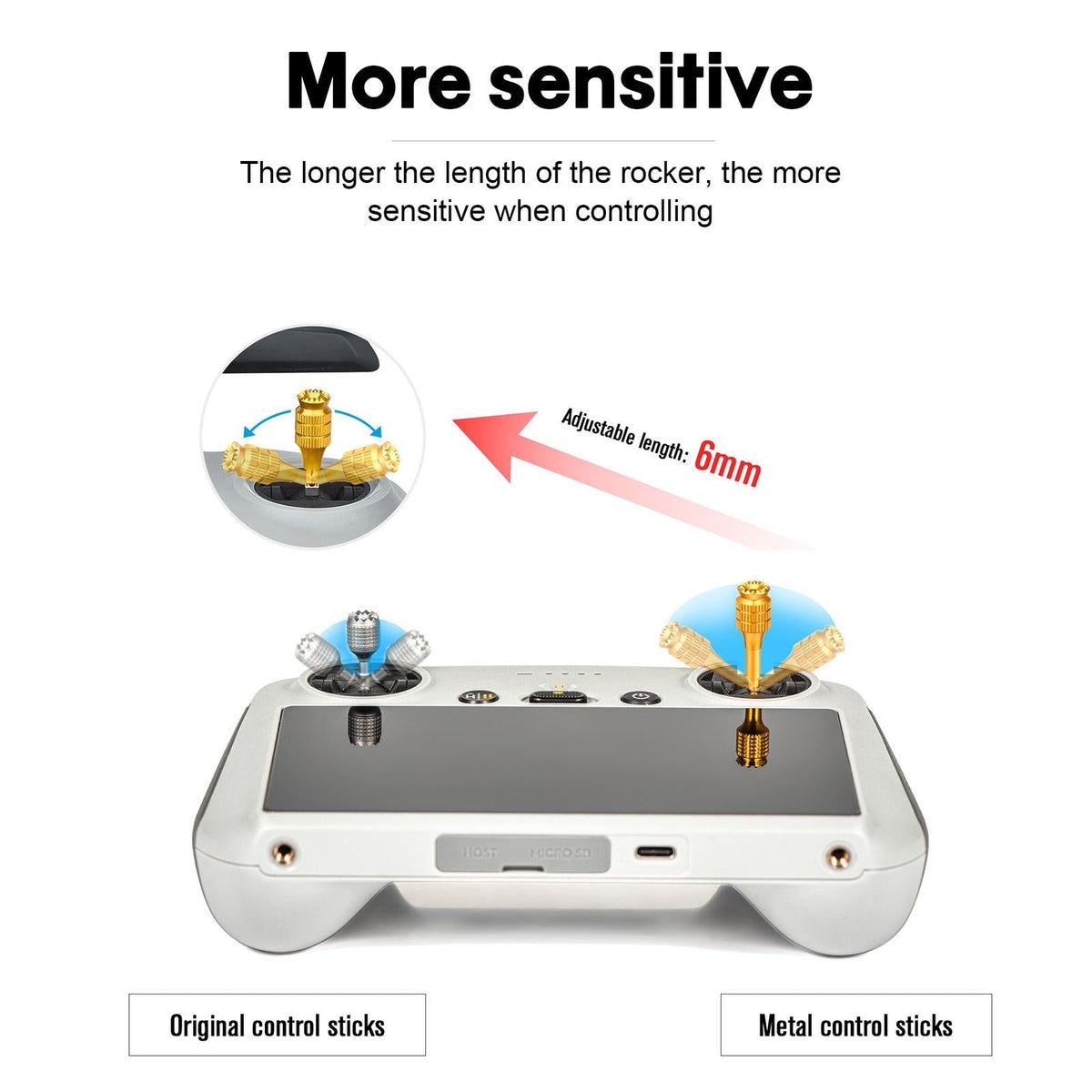 Adjustable Detachable Rocker Joystick For Dji Mini 3 Pro Remote-1915196561432907779
