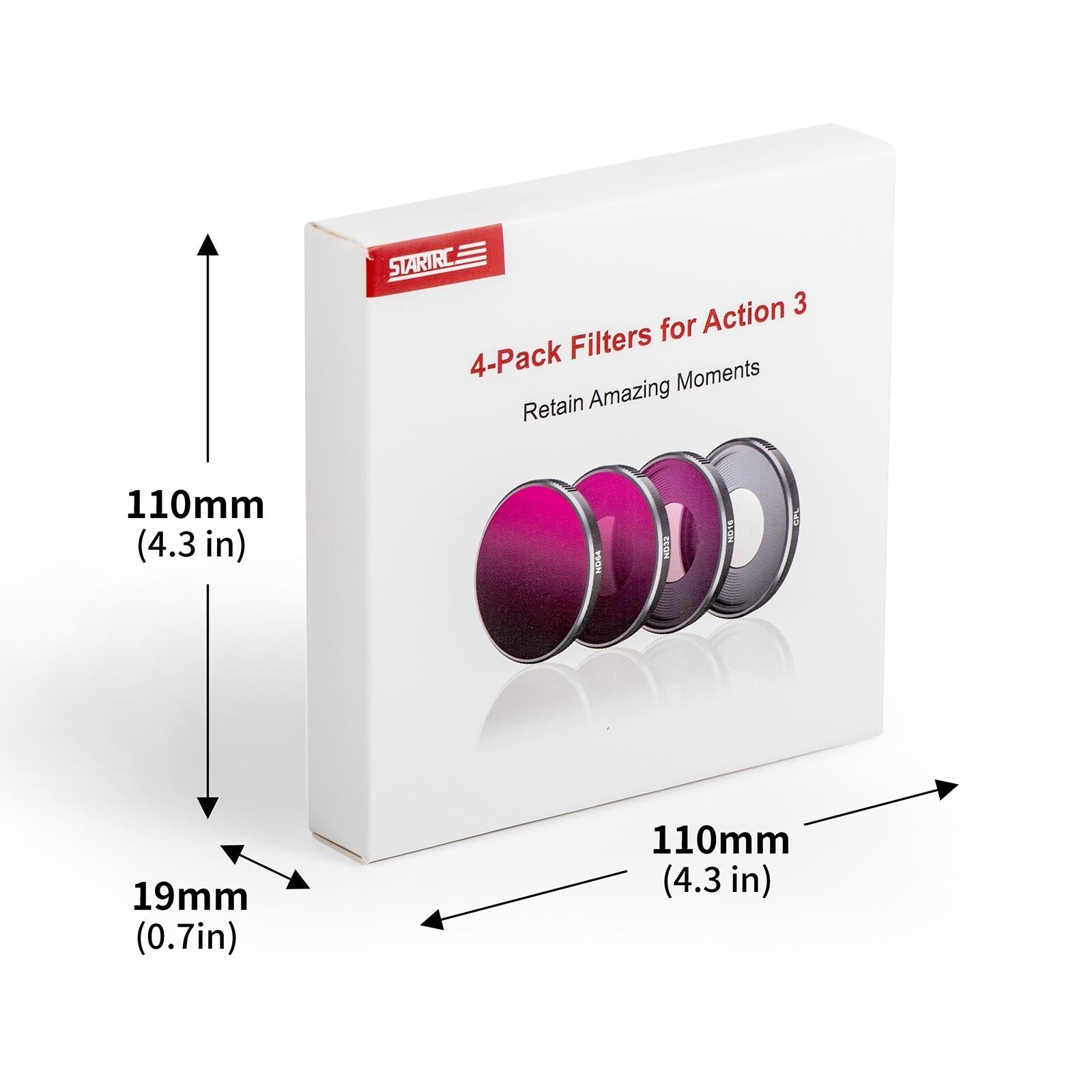 4-In-1 Lens Filter For Dji Action 3 Nd16 Nd32 Nd64 Cpl-1915197720746921991