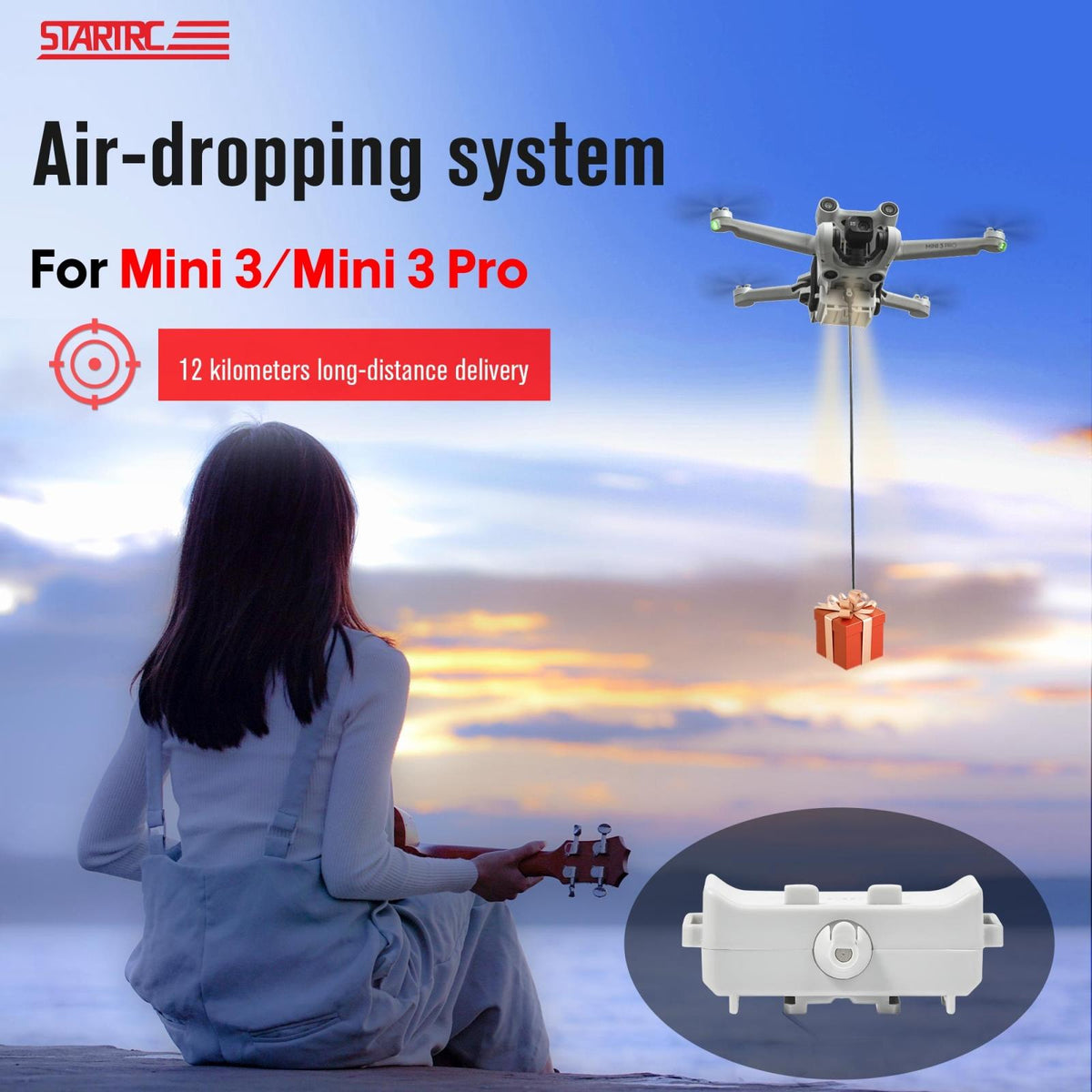 Parabolic Air Dropper For Dji Mini 3 / 3 Pro - Thrower Bracket-1915196554772353026