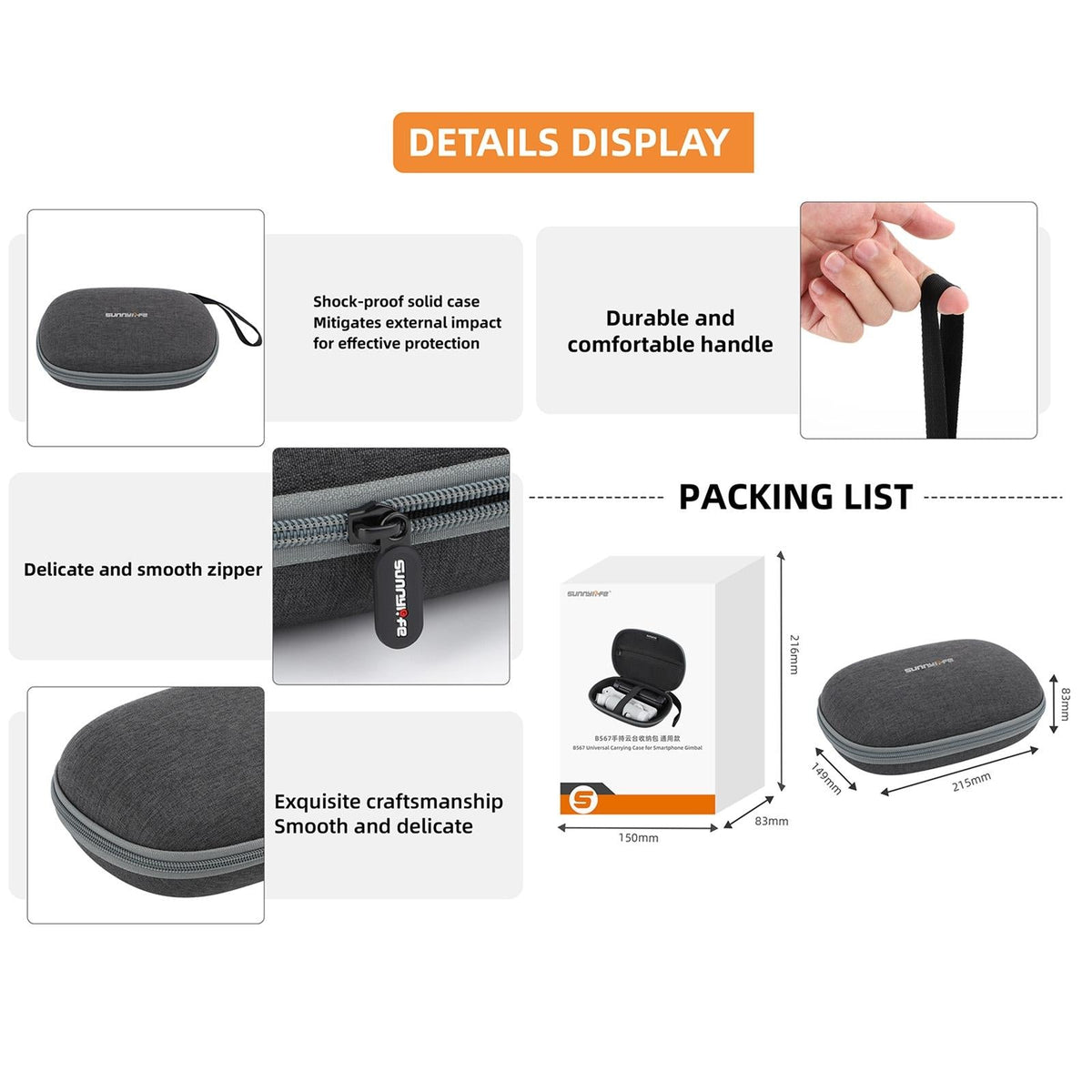 Compact Storage Bag For Insta360 Flow Zhiyun And Feiyu-1915196557465096199