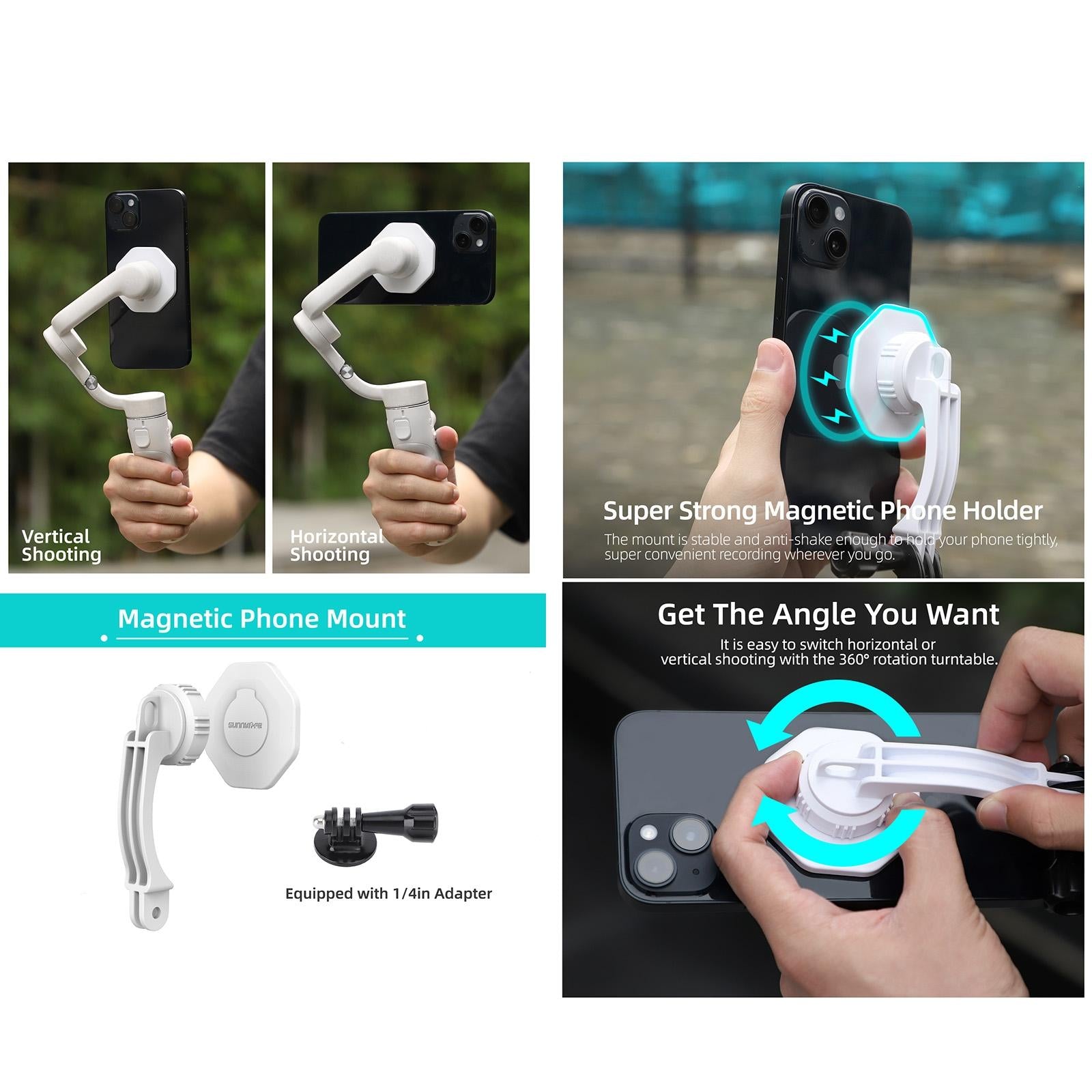 Phone Holder For Dji Om6 / 5 / 4 / 4 Se With Zj561 Magsafe Adapter-1915196623147896835