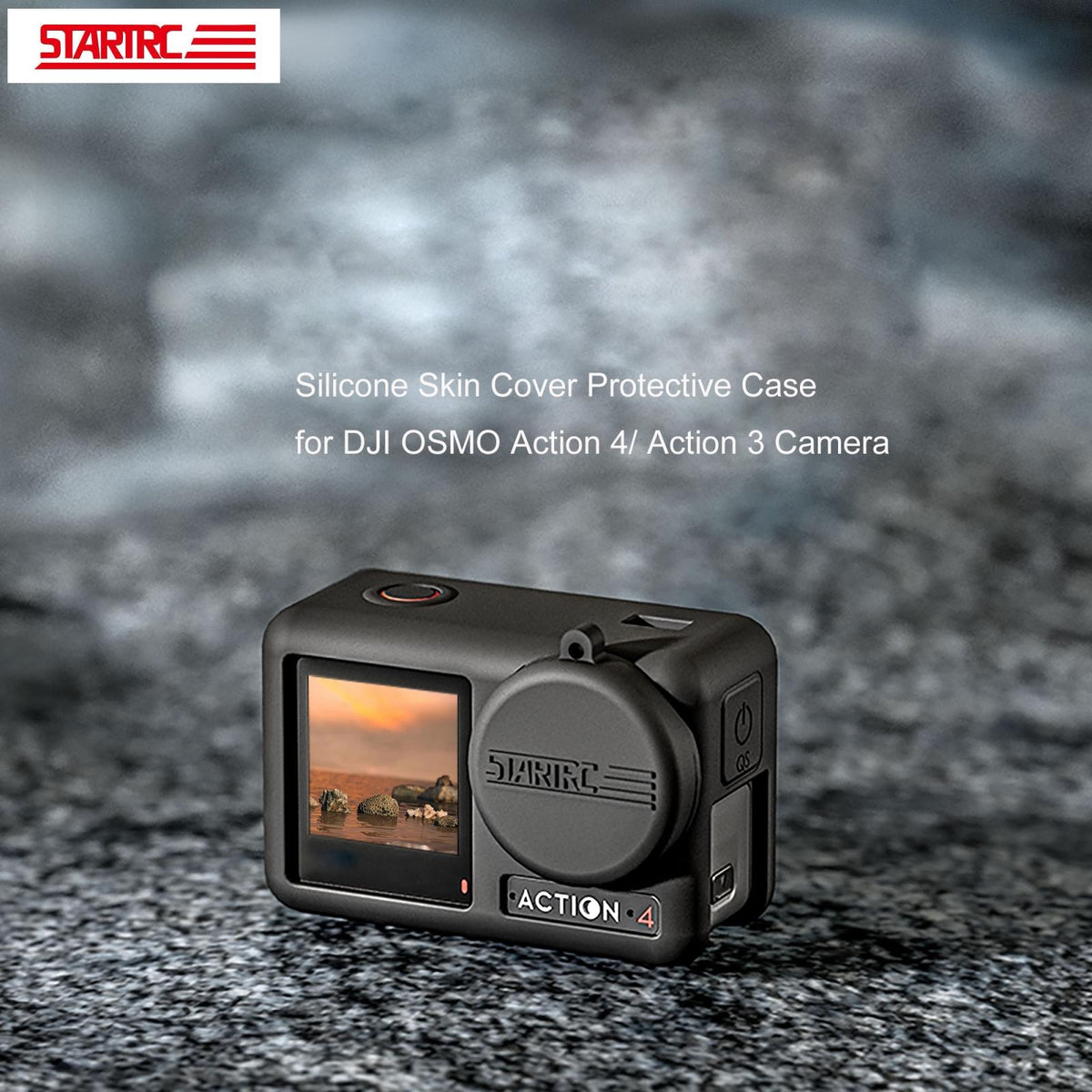 Shockproof Silicone Case With Lens Cap And Strap For Dji Action Camera-1915196803284865028