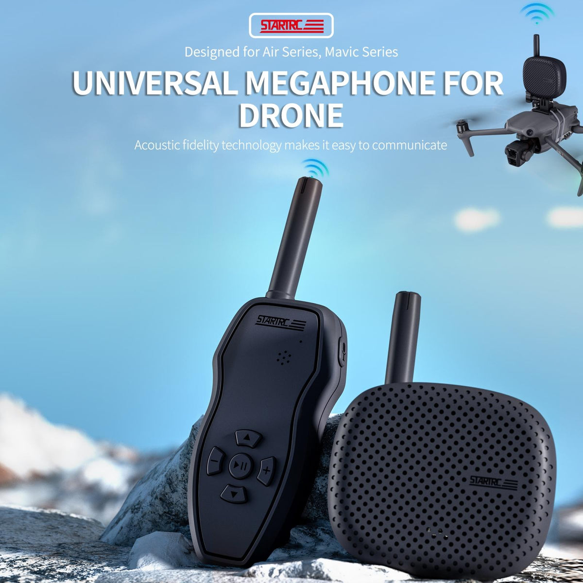 Wireless Drone Megaphone Speaker For Dji Mavic Air / Mini - 3Km Control-1962691921583411201